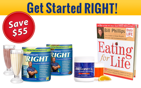 Starter Kit<br>Right Nutrition Shakes, Strongevity Rx, & Eating for Life Recipe Book